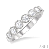 1/2 ctw Jointed Discs Rose Cut Diamond Stack Band in 14K White Gold